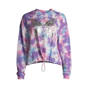 No Boundaries Juniors' Tie Dye Pullover Top